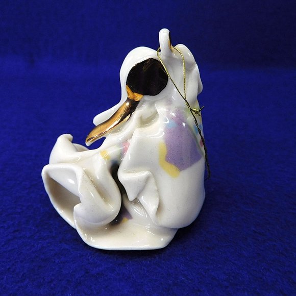 Small Hand Crafted Angel Ornament Folded Ceramic Signed - Picture 5 of 7